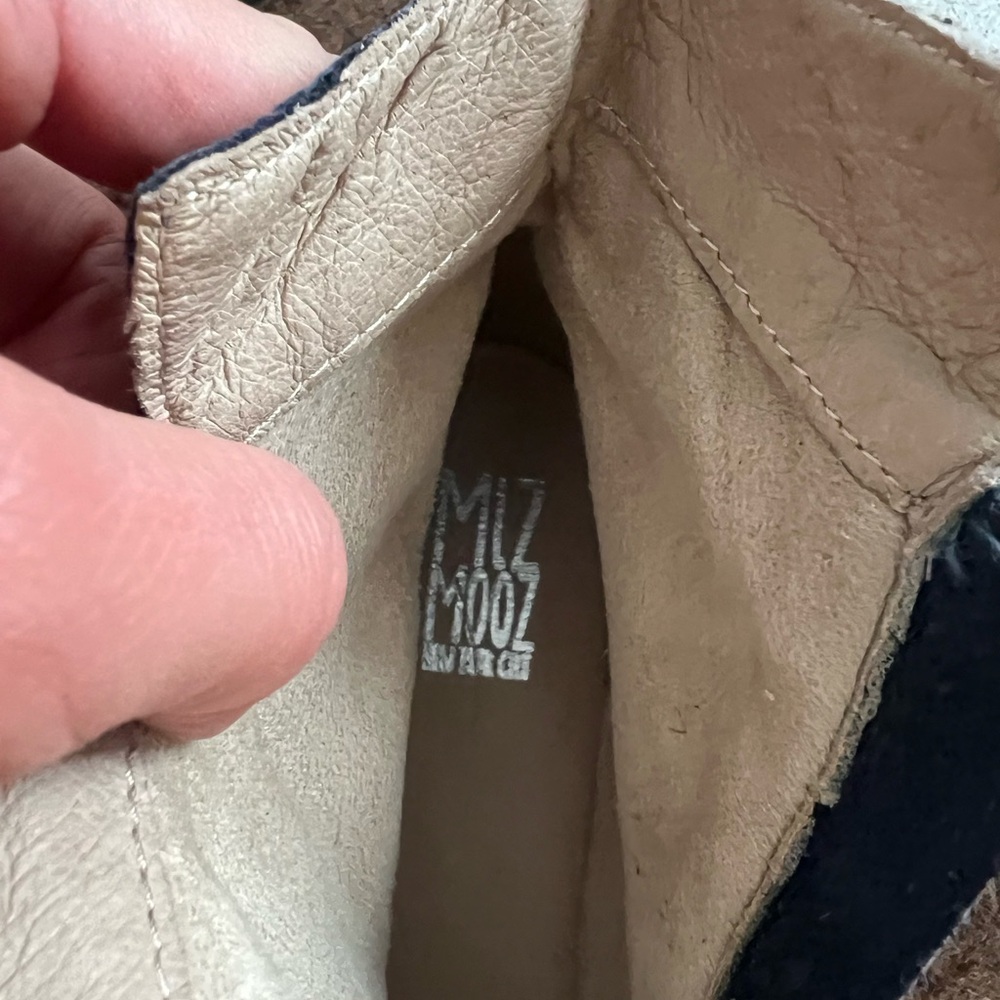 Miz Mooz Cream and Navy High-Top Sneakers - Picture 2 of 9